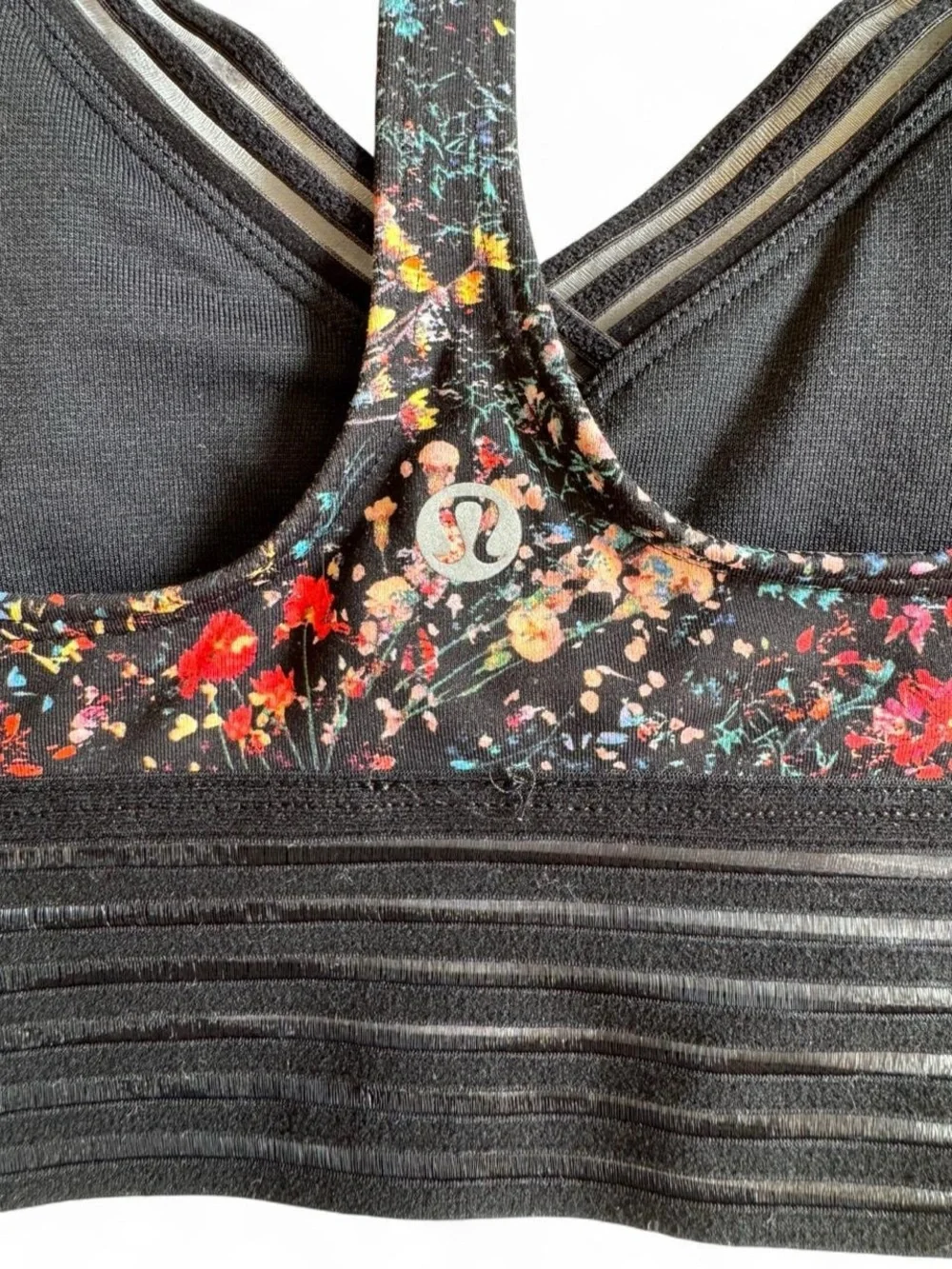 Lululemon Find Focus Bra Flowerescent Multi Black Size 6- W2AYBS